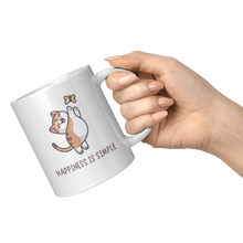 Load image into Gallery viewer, Happiness_Is_Simple_Mud_11oz_White_RH_Model_Mockup.png_4619525