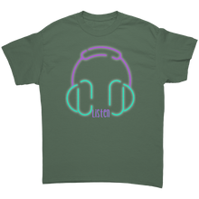Load image into Gallery viewer, Unisex_Listen_Tee_Military_Green_Mockup.png_4709858