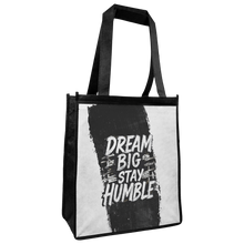 Load image into Gallery viewer, Dream_Big_Stay_Humble_Bag_GroceryTote_StandingAngle01_AS_Mockup.png_15871527
