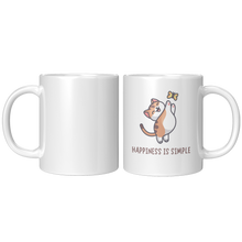 Load image into Gallery viewer, Happiness_Is_Simple_Mud_11oz_White_FrontBack_Mockup.png_4619523
