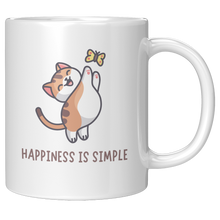 Load image into Gallery viewer, Happiness_Is_Simple_Mud_11oz_White_RH_Mockup.png_4619524
