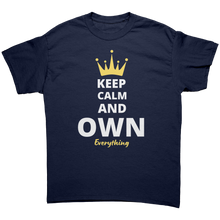Load image into Gallery viewer, Unisex_Keep_Calm_And_Own_Everything_Tee_Navy_Mockup.png_4736538
