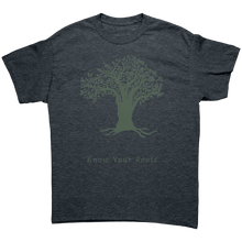 Load image into Gallery viewer, Unisex_Know_Your_Roots_Tee_Dark_Heather_Mockup.png_4507717
