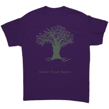 Load image into Gallery viewer, Unisex_Know_Your_Roots_Tee_Purple_Mockup.png_4507723
