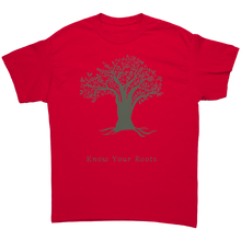 Load image into Gallery viewer, Unisex_Know_Your_Roots_Tee_Red_Mockup.png_4507724
