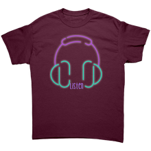 Load image into Gallery viewer, Unisex_Listen_Tee_Maroon_Mockup.png_4709857
